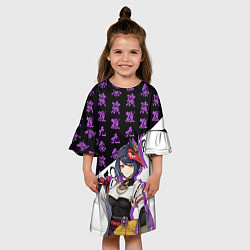 Платье клеш для девочки Кудзё Сара - Геншин Импакт, цвет: 3D-принт — фото 2