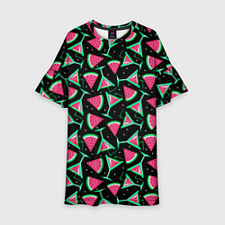 Платье клеш для девочки Арбузный коктейль, цвет: 3D-принт