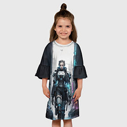 Платье клеш для девочки Девушка-исполин, цвет: 3D-принт — фото 2