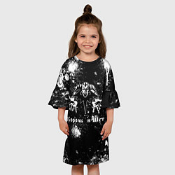 Платье клеш для девочки Король и шут - черно-белый, цвет: 3D-принт — фото 2