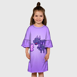 Платье клеш для девочки Милый огнедышащий дракончик, цвет: 3D-принт — фото 2