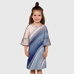 Платье клеш для девочки Blue liquid, цвет: 3D-принт — фото 2