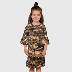 Платье клеш для девочки Текстура коры сосны, цвет: 3D-принт — фото 2