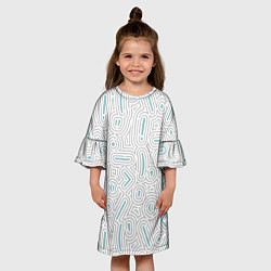 Платье клеш для девочки Паттерн филолога, цвет: 3D-принт — фото 2