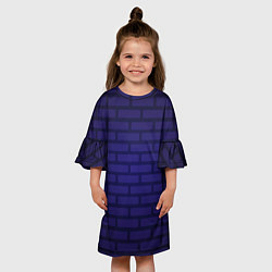 Платье клеш для девочки Фиолетовая кирпичная стена, цвет: 3D-принт — фото 2