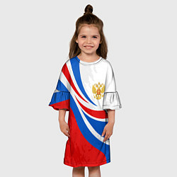 Платье клеш для девочки Россия - спортивная униформа, цвет: 3D-принт — фото 2