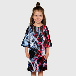 Платье клеш для девочки Дым и стрелки, цвет: 3D-принт — фото 2