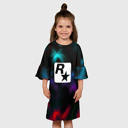 Платье клеш для девочки Rock star games, цвет: 3D-принт — фото 2