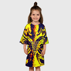 Платье клеш для девочки The elder scrolls dragon, цвет: 3D-принт — фото 2