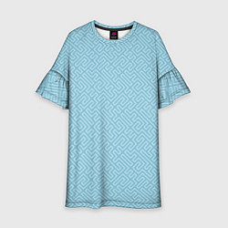 Платье клеш для девочки Паттерн из простых линий, цвет: 3D-принт