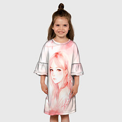 Платье клеш для девочки Девушка в пастельных тонах, цвет: 3D-принт — фото 2