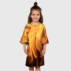 Платье клеш для девочки Языки пламень, цвет: 3D-принт — фото 2