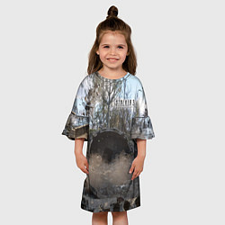 Платье клеш для девочки STALKER 2 тоннель, цвет: 3D-принт — фото 2