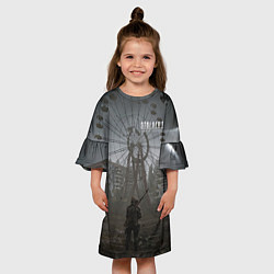 Платье клеш для девочки STALKER 2 одиночка в припяти, цвет: 3D-принт — фото 2
