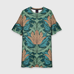 Детское платье Цветы в стиле Уильяма Морриса - паттерн