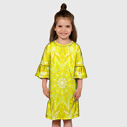 Платье клеш для девочки Мандала Манипура чакра, цвет: 3D-принт — фото 2