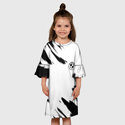 Платье клеш для девочки BMW чёрные краски абстракция, цвет: 3D-принт — фото 2