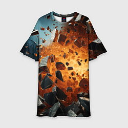 Платье клеш для девочки Большой взрыв камней, цвет: 3D-принт