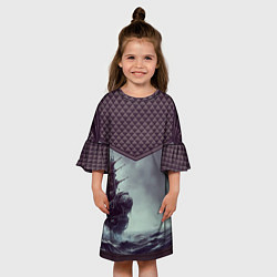 Платье клеш для девочки Льдистый стимпанк, цвет: 3D-принт — фото 2