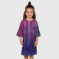Платье клеш для девочки Клетчатый паттерн, цвет: 3D-принт — фото 2