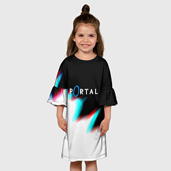 Платье клеш для девочки Portal game blink color, цвет: 3D-принт — фото 2