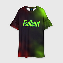 Платье клеш для девочки Fallout fire gradient, цвет: 3D-принт