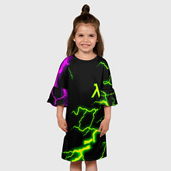 Платье клеш для девочки Half life atom strom, цвет: 3D-принт — фото 2
