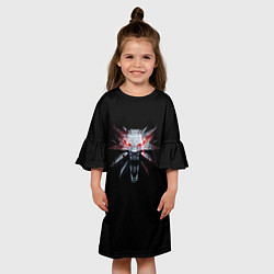 Платье клеш для девочки The Witcher logo game, цвет: 3D-принт — фото 2
