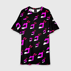 Платье клеш для девочки JoJos Bizarre neon pattern logo, цвет: 3D-принт