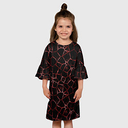 Платье клеш для девочки Лава кракелюрная, цвет: 3D-принт — фото 2