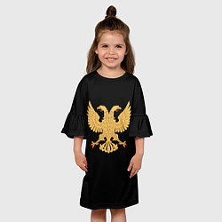 Платье клеш для девочки Двуглавый орёл символика России, цвет: 3D-принт — фото 2