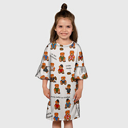 Платье клеш для девочки Мишки-пацаны из СССР, цвет: 3D-принт — фото 2