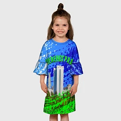 Платье клеш для девочки Зеленоград, цвет: 3D-принт — фото 2
