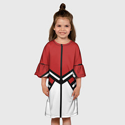 Платье клеш для девочки Советский спорт с полосами, цвет: 3D-принт — фото 2