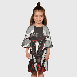 Платье клеш для девочки Красный чумной доктор, цвет: 3D-принт — фото 2