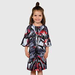 Платье клеш для девочки Адская красная броня, цвет: 3D-принт — фото 2