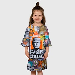 Платье клеш для девочки Donald Trump - american сollage, цвет: 3D-принт — фото 2