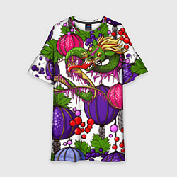 Платье клеш для девочки Дракончик и китайские фонарики, цвет: 3D-принт