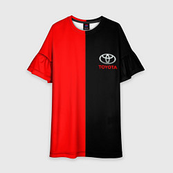 Платье клеш для девочки Toyota car красно чёрный, цвет: 3D-принт