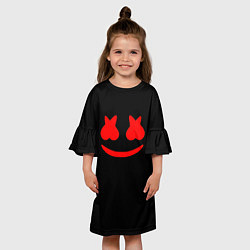 Платье клеш для девочки Маршмеллоу Comstock, цвет: 3D-принт — фото 2