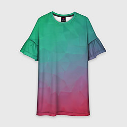 Платье клеш для девочки Цветной градиент - нейросеть, цвет: 3D-принт