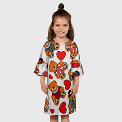 Платье клеш для девочки Медведи - персонажи из Слово пацана, цвет: 3D-принт — фото 2