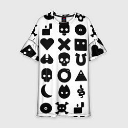 Детское платье Love death robots pattern white