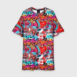 Платье клеш для девочки Hip Hop Graffiti, цвет: 3D-принт