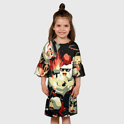 Платье клеш для девочки Чикен Ган заварушка, цвет: 3D-принт — фото 2