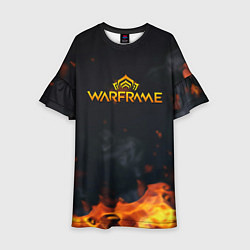 Платье клеш для девочки Warframe шутер flame, цвет: 3D-принт