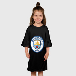 Платье клеш для девочки Манчестер Сити fc, цвет: 3D-принт — фото 2