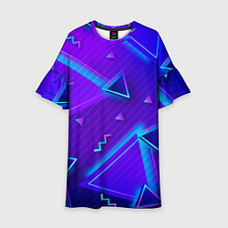 Платье клеш для девочки Neon Pattern colored, цвет: 3D-принт