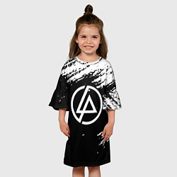 Платье клеш для девочки Linkin Park - black and white, цвет: 3D-принт — фото 2
