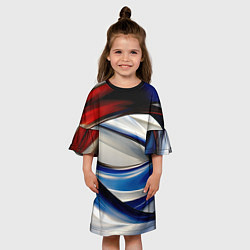 Платье клеш для девочки Изогнутая абстракция, цвет: 3D-принт — фото 2